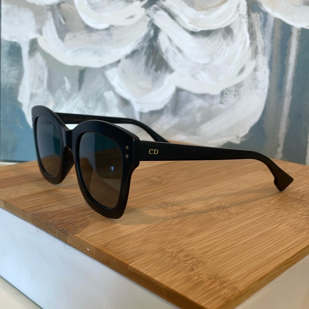 Christian Dior Black Frame Sunglasses & Case - Picture 2 of 7
